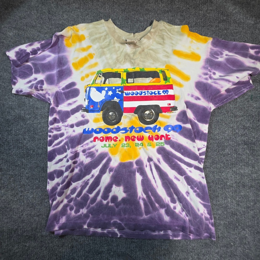 Vintage Woodstock 99 Tie Dye T Shirt XL PolyGram Rome NY 30 Years Peace Music